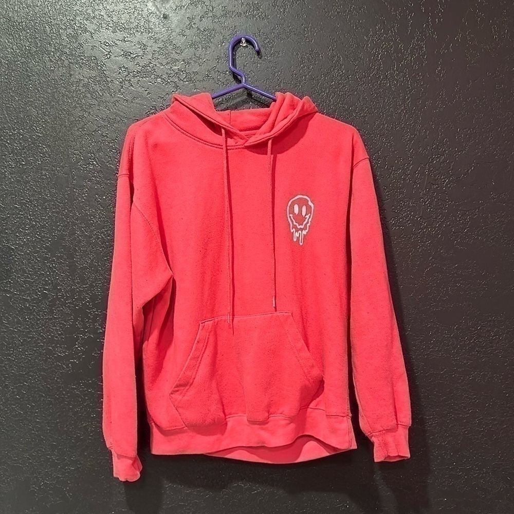 PACIFIC & CO Women’s Pink “Have a Good Day” Smily Face Hoodie Size Small